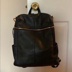 Black faux leather backpack - Emini House